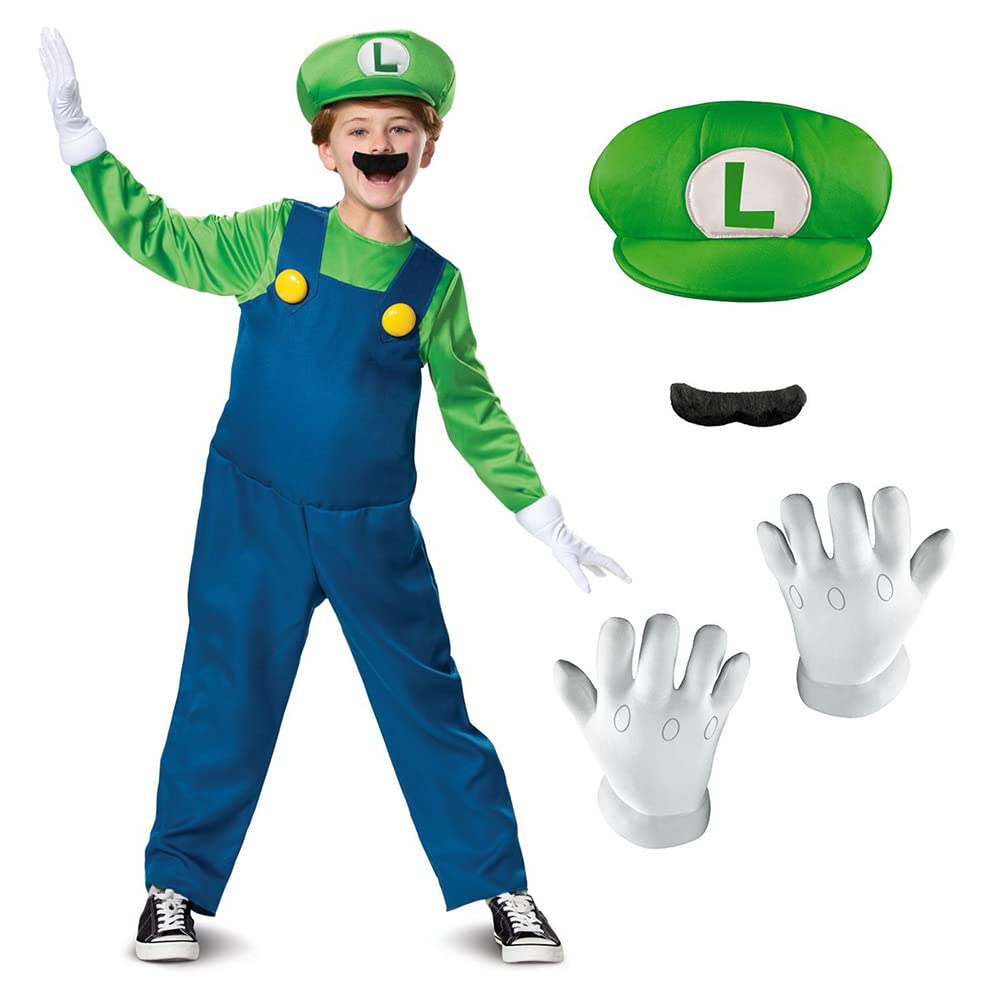 Disguise Nintendo Luigi Deluxe Boys Costume Green S (4-6)