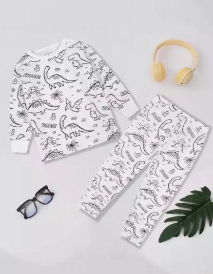 Girls Sketch Coloring DIY Hand-painted Graffiti Suit