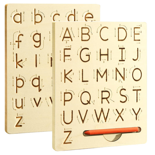 hzsshb Wooden Letters Practicing BoardReusable Handwriting Alphabet Tracing Board Double-Sided Toddlers and Preschool Gifts Learning Toys Learning to Write ABC for Kids Ages 3-8