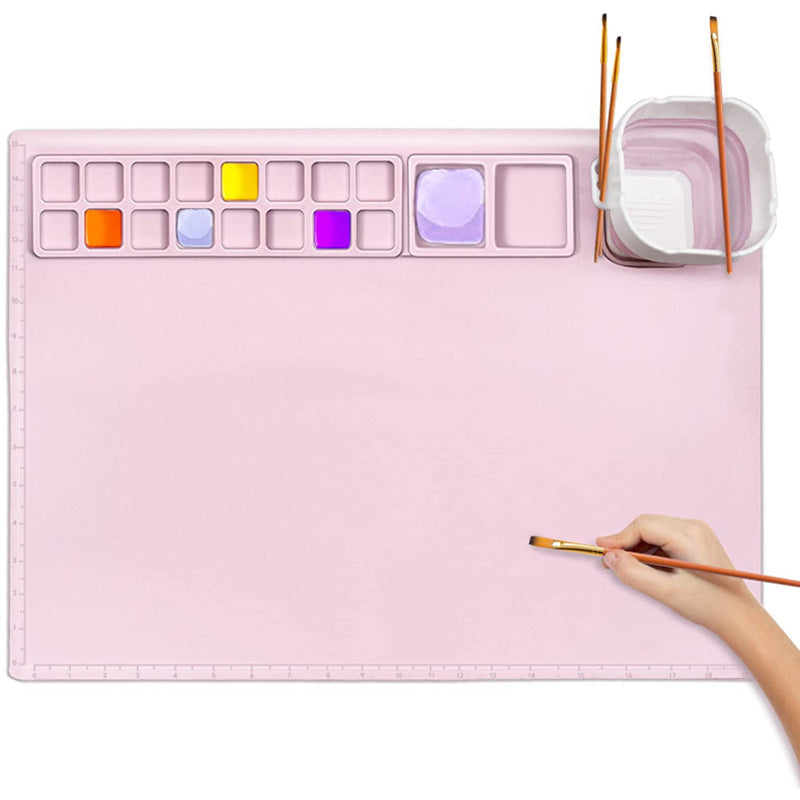 Silicone Drawing Mat for Kids with Palette and Easy Clean