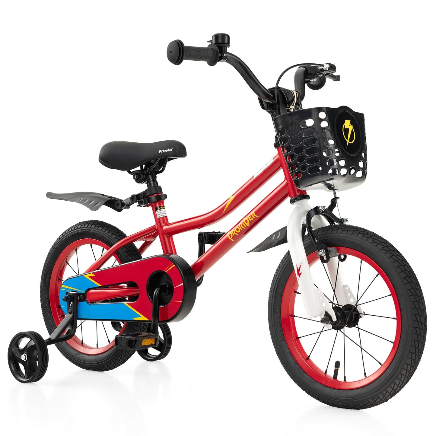 BABY JOY Kids Bike 14 Inch Children Bikes for Boys Girls Age 3-5 Years w/Training Wheels Handbrake Coaster Brake & Removable Basket Kids Bicycle of Multiple Colors