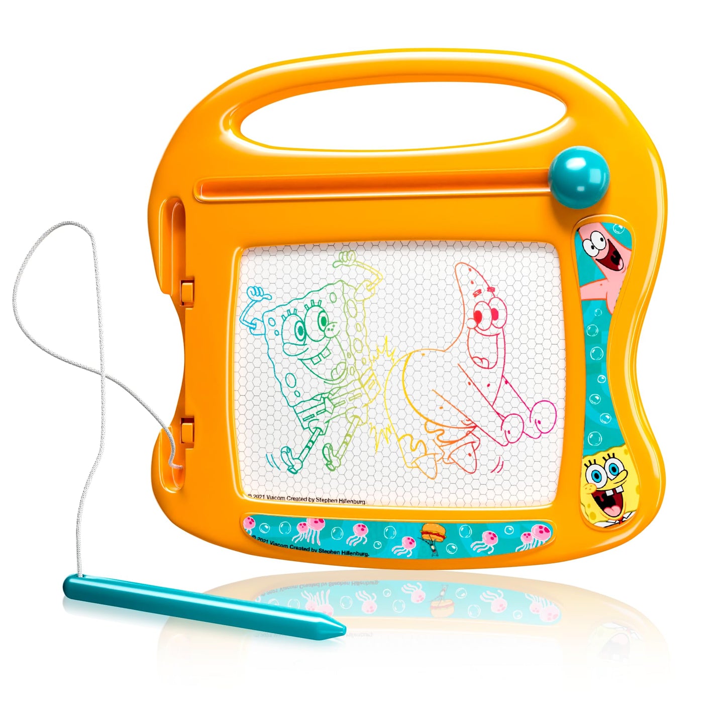 Spongebob Squarepants Magnetic Board for Kids Erasable Toddler Drawing Pad Magic Sketcher Sketch & Doodle Travel Toy Orange