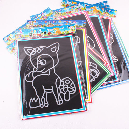 Kids Cartoon DIY Scratch Art Kit with Scratch Paper