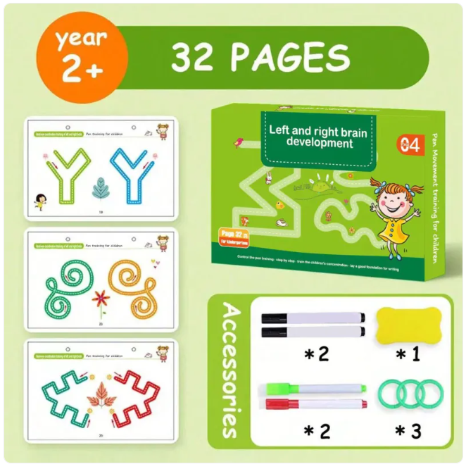 Kindergarten Erasable Practice Book