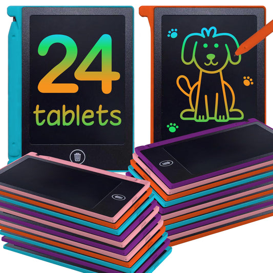 Party Favor Mini LCD Writing Tablet for Kids 24 Pack – 4.5 Inch Mini Drawing Board. Fun and Educational for Kids That Sketch and Doodle. Perfect Goodie Bag and Gift Bag Filler School Prize Or Gift