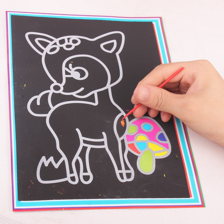 Kids Cartoon DIY Scratch Art Kit with Scratch Paper