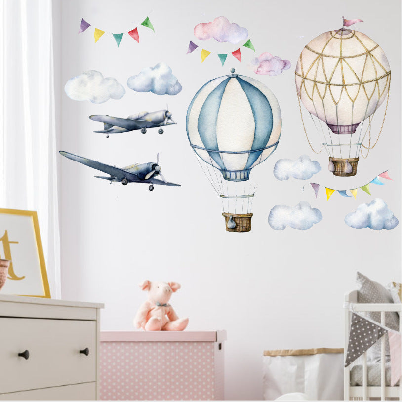 Cartoon Hot Air Balloon Wall Stickers for Kids' Room