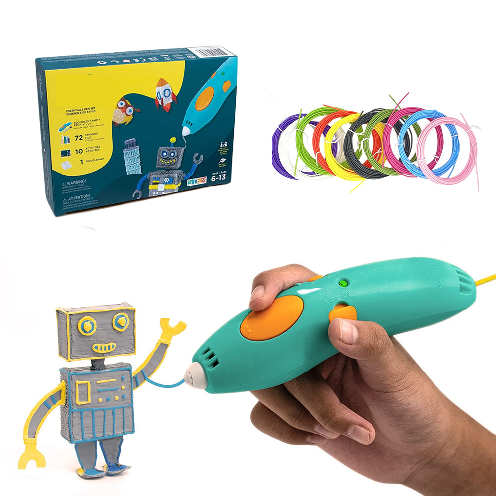 Wireless 3D Drawing Pen with 3-Color Filament