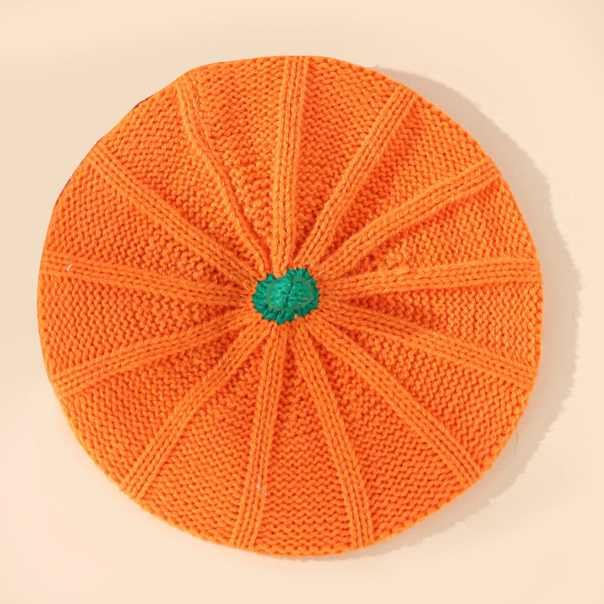 Cute Orange Knitted Halloween Pumpkin Hat for Kids & Parents