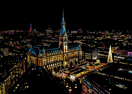 City night scratch painting