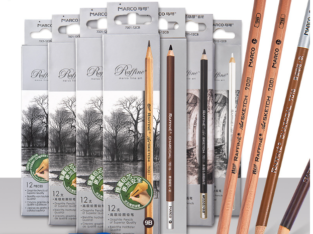Marco 2B Sketch Pencils in Wooden Box for Students