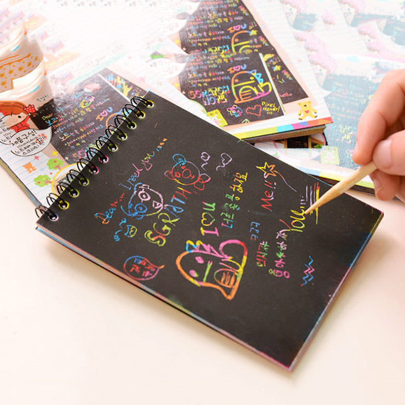 Thickened Children's DIY Scratch Painting Book and Puzzle