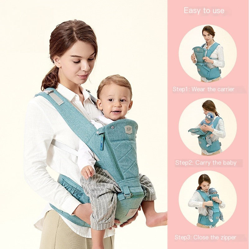 KiddieGo's Baby Carrier with Bass Bear Hip Seat for Front Carry