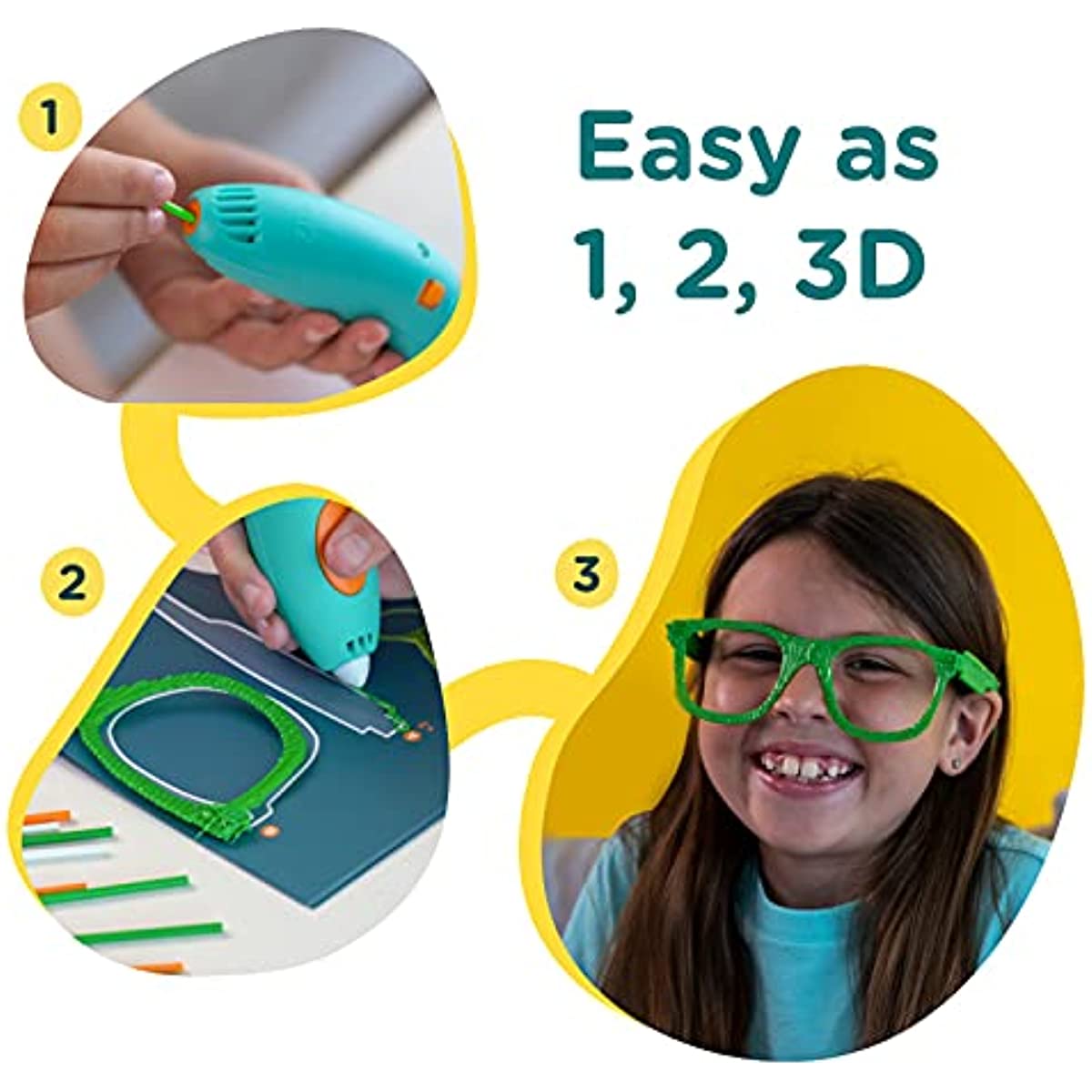 Wireless 3D Drawing Pen with 3-Color Filament