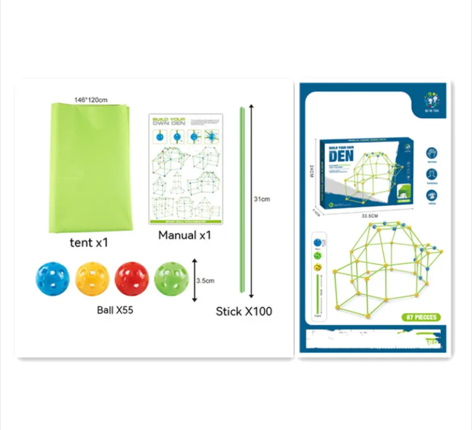 Sketch 3D Building Kit – DIY 3D Construction Set for Tents, Castles, and Playhouses