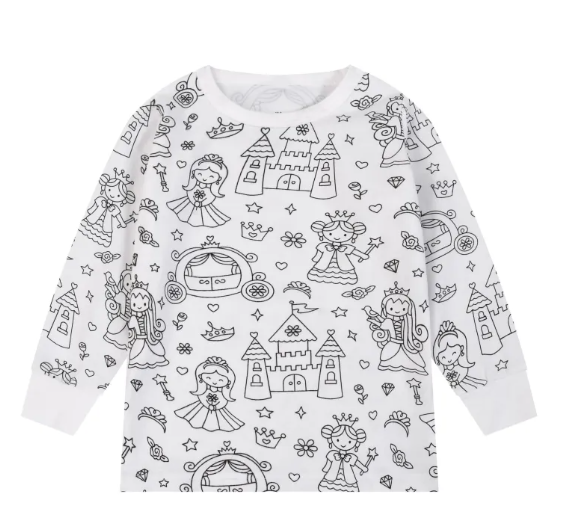 Girls Sketch Coloring DIY Hand-painted Graffiti Suit