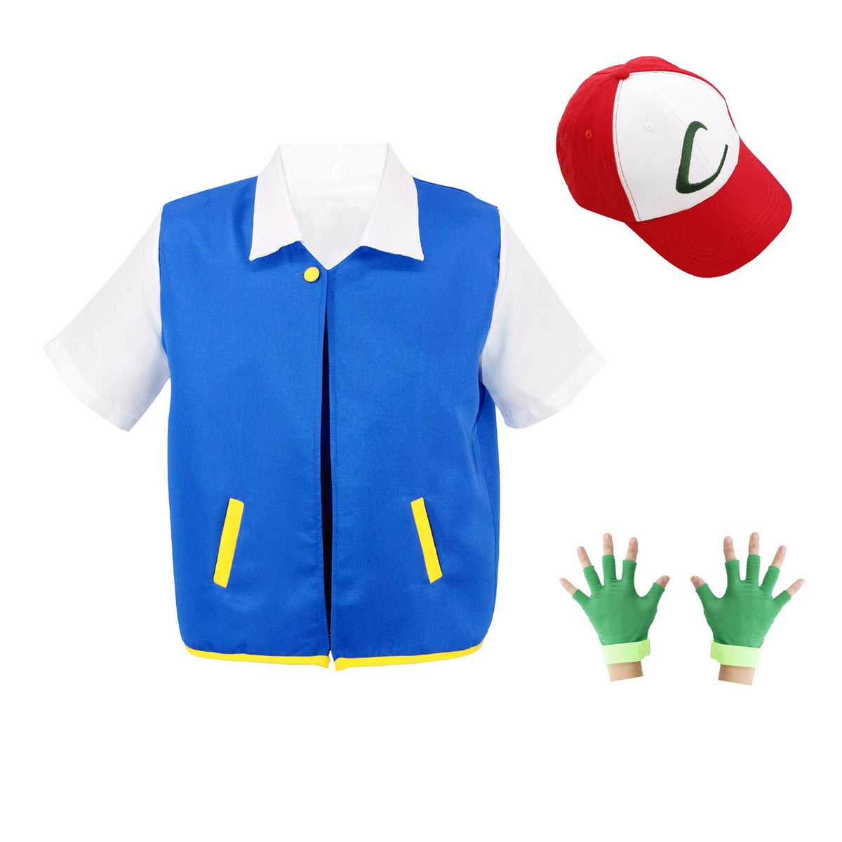 Dunsuns Halloween Cosplay Costume Jacket Gloves Hat Set for Adult and Kids Blue