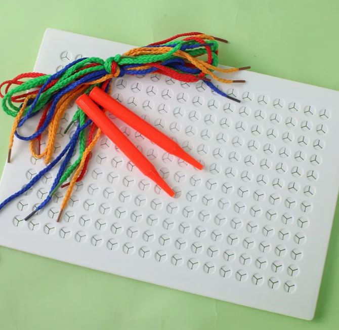 Children's Threading Board Diy Drawing Board String Puzzle