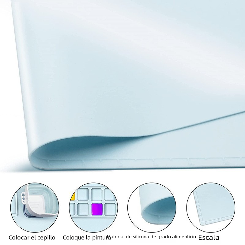 Silicone Drawing Mat for Kids with Palette and Easy Clean