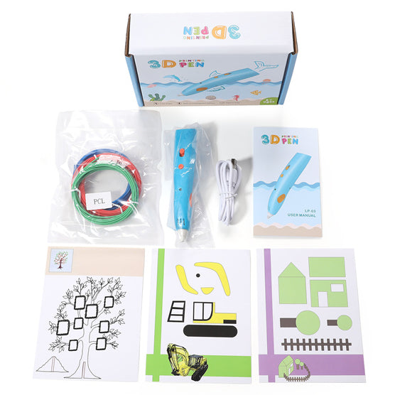 Wireless 3D Drawing Pen with 3-Color Filament