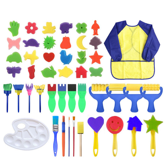 47-Piece Kids Sponge Painting Set for Art Supplies