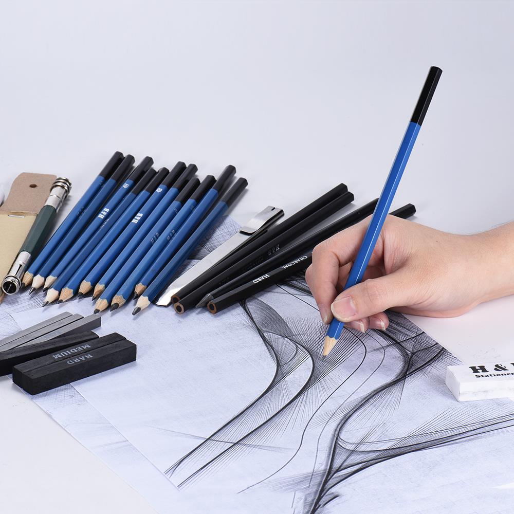 H&B32 Professional Sketch Wood Pencil Art Tool Set