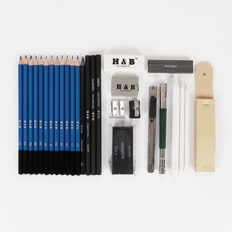 H&B32 Professional Sketch Wood Pencil Art Tool Set