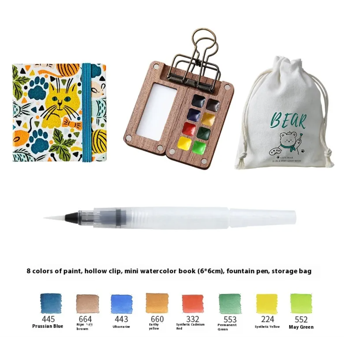 Portable 8-Color Watercolor Sketch Set