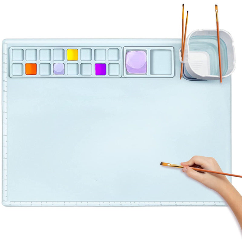 Silicone Drawing Mat for Kids with Palette and Easy Clean