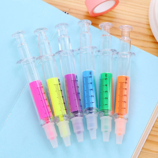 Creative Cute Colored Syringe Highlighter Markers