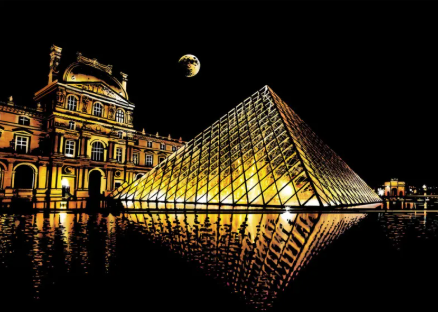 City night scratch painting