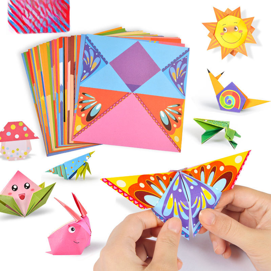 Origami Craft Book for Kids - DIY Colored Paper Set