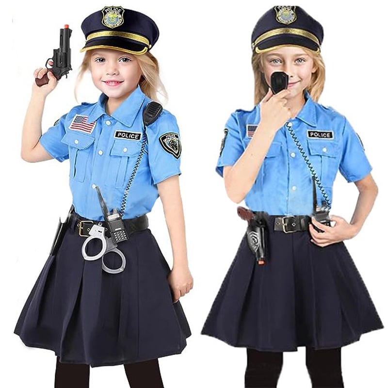 Children's Halloween Police Girl Costume Outfit