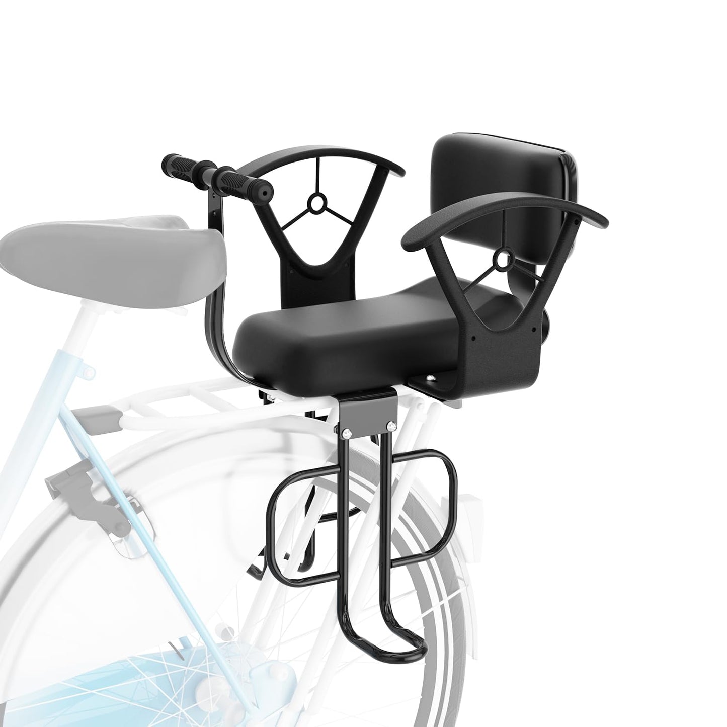 XIEEIX Rear Child Bike SeatRear Mounted Child Bike SeatsBack Mount Child Seat with Back Rest Armrest Foot PedalsWidth Adjustable Bicycle Rear SeatFits All Bicycle Rear Frames