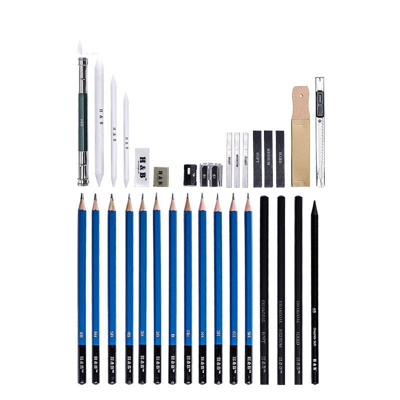 H&B32 Professional Sketch Wood Pencil Art Tool Set