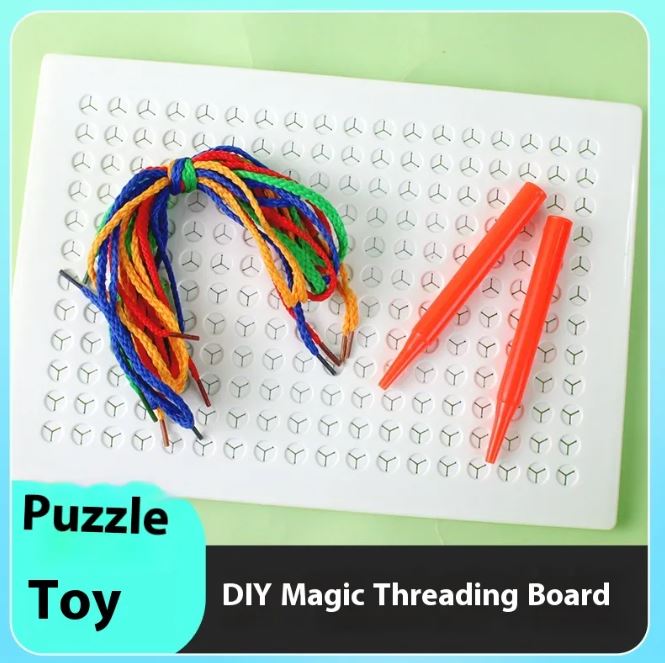 Children's Threading Board Diy Drawing Board String Puzzle