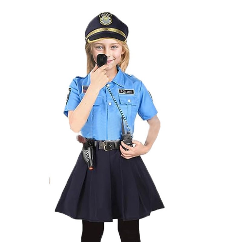 Children's Halloween Police Girl Costume Outfit
