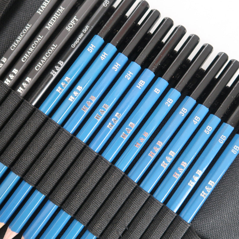H&B32 Professional Sketch Wood Pencil Art Tool Set