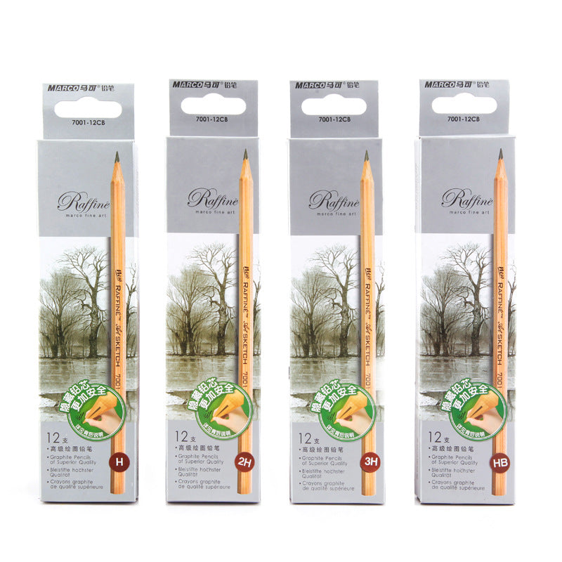 Marco 2B Sketch Pencils in Wooden Box for Students