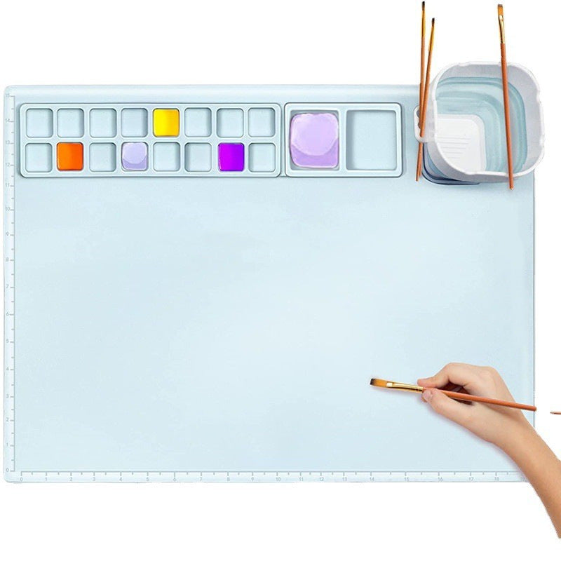 Silicone Drawing Mat for Kids with Palette and Easy Clean